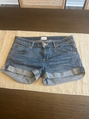 Hudson Jeans Indigo Rolled-Hem Denim Shorts